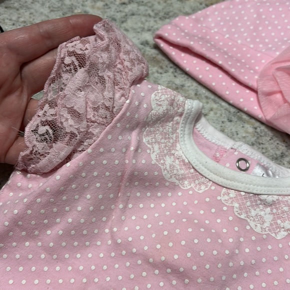 10/$30 Baby Essentials Lace and Tulle Onesies with matching hats - Picture 2 of 14